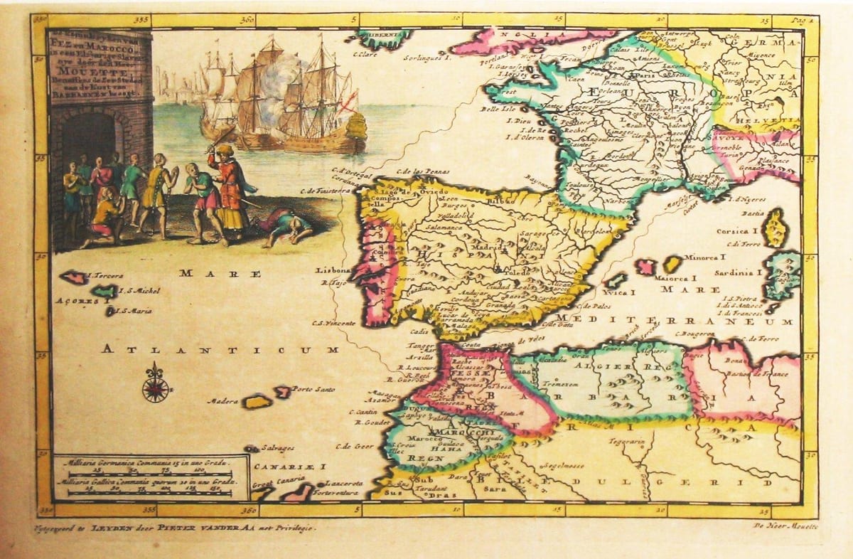mapa da Espanha velho mundo