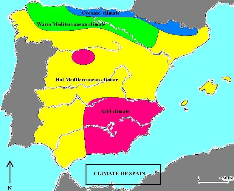 mapa da Espanha clima