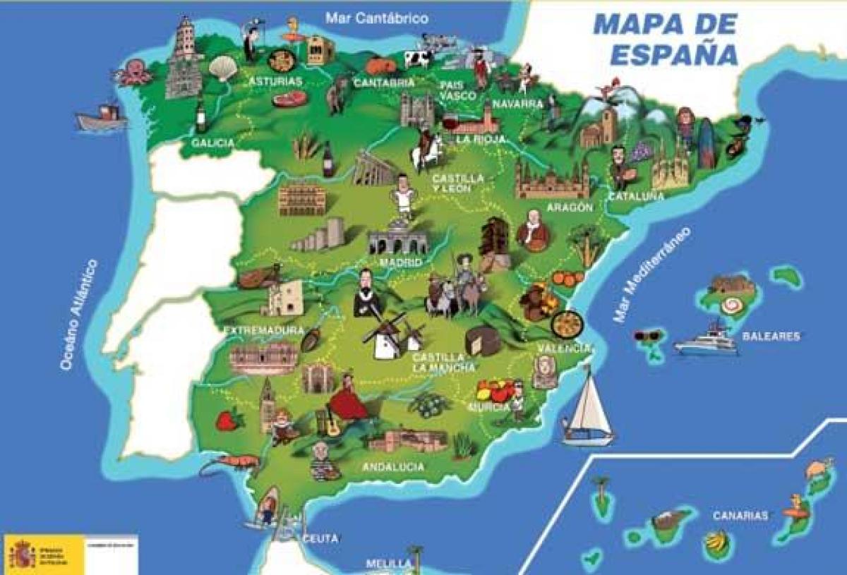 mapa da Espanha monumentos