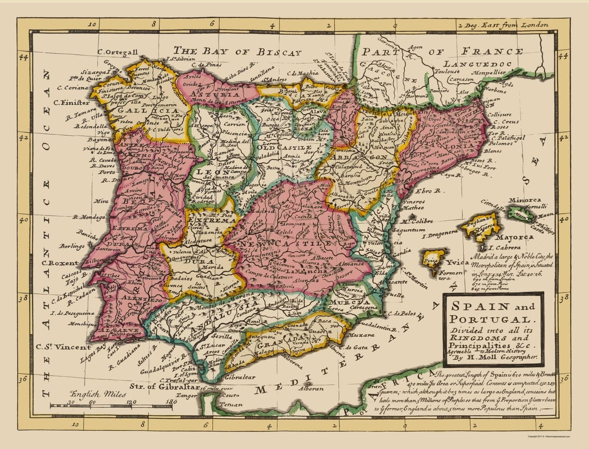 antiga Espanha mapa