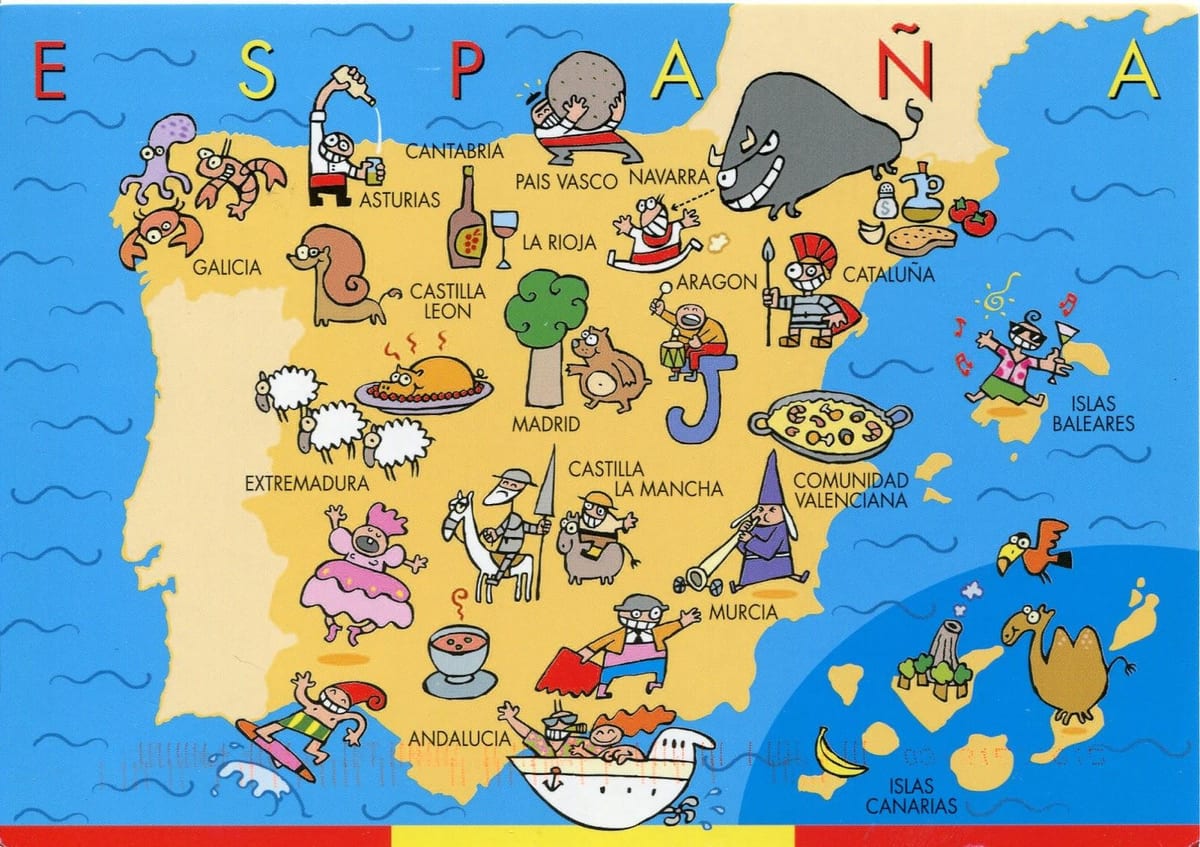 Espanha mapa para crianças