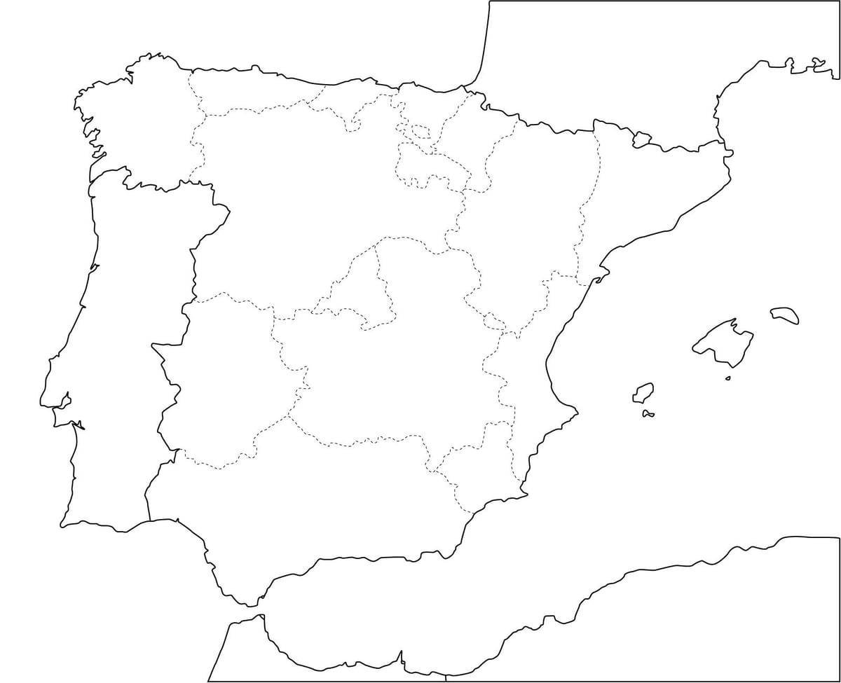 simples mapa da Espanha