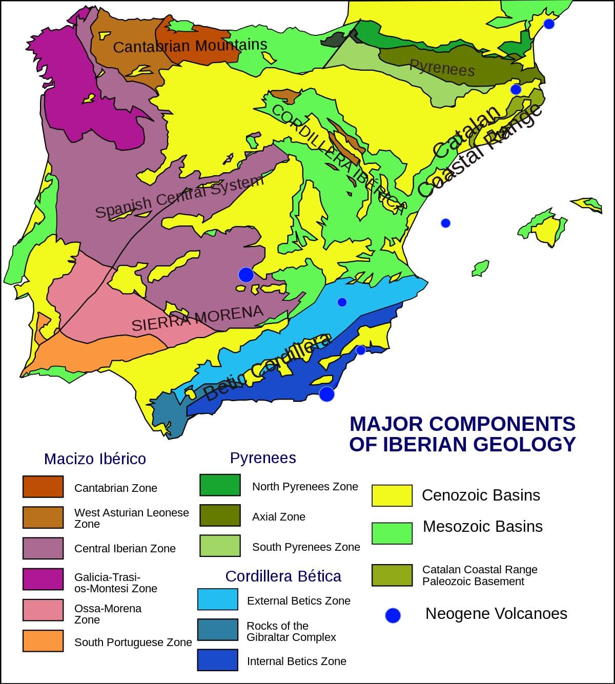 mapa da Espanha geológico