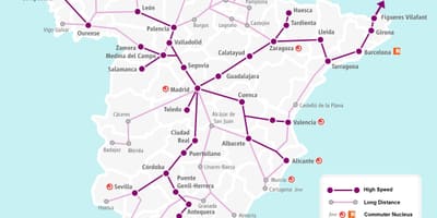 Espanha mapa ferroviário da renfe