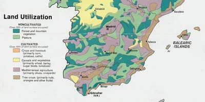 Mapa da Espanha agricultura