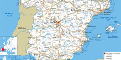 Espanha mapa de rotas