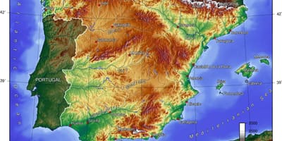 Mapa da Espanha elevação