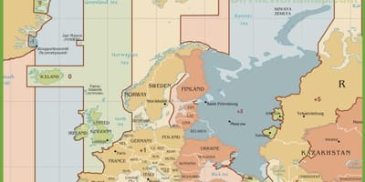 Mapa da Espanha de fuso horário