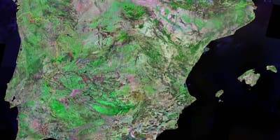 Mapa da Espanha por satélite