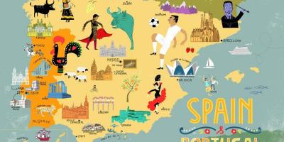 Espanha mapa turístico de cidades