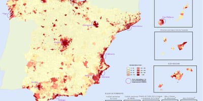 Espanha mapa de densidade de população