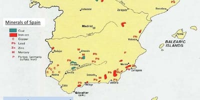 Mapa da Espanha recursos naturais
