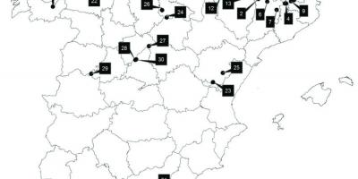 Espanha estâncias de esqui mapa