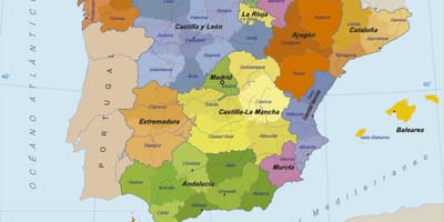 Mapa da Espanha e ilhas