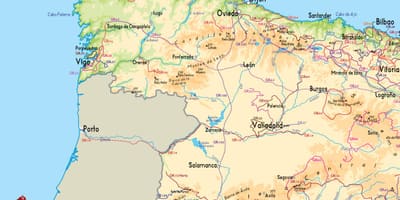 Mapa da Espanha ocidental